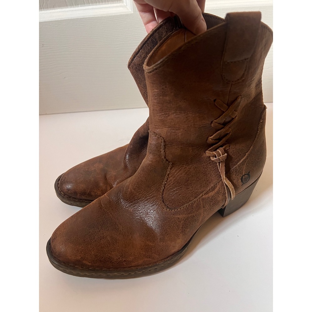 Born Western Ankle Boots Coastal Cowgirl Rodeo Festival Boho Lagenlook Size 8.5